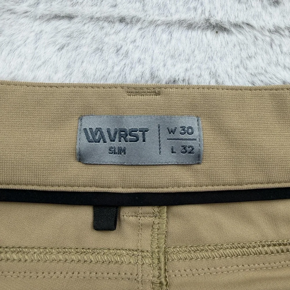 VRST Pants Mens 30 X 32 Beige Chino Slim Flat Front Stretch Pockets Limitless